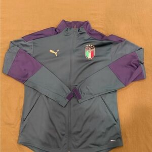 Puma ITALIA Green and Blue Soccer Jacket